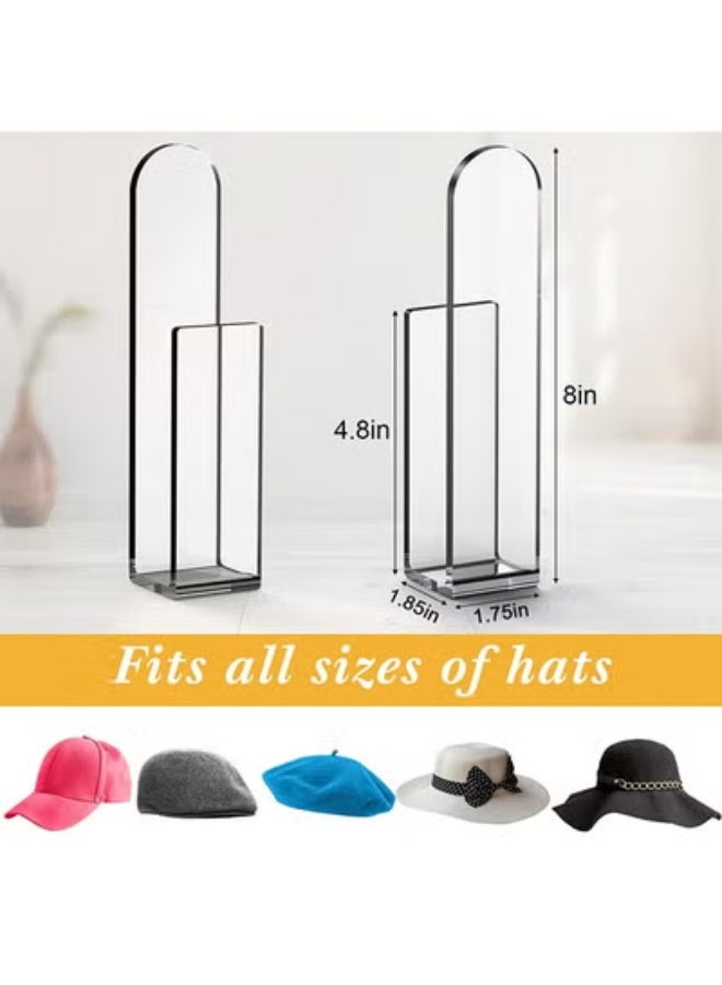 fantasize Sturdy Acrylic Hat Organizer, Multi-Purpose Clear Hat Hooks, Baseball Hat Organizer, Strong Adhesive Hat Storage Wall Mounted Hat Rack for Door Closet, Baseball Cap Accessories, 2Pcs - Image 4